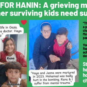 HANIN: help a grieving mom & kids from Gaza survive & heal - – Sadik-O