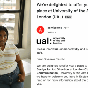 Help Givanete Attend UAL for Art Direction
